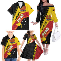 Custom PNG Family Matching Off The Shoulder Long Sleeve Dress and Hawaiian Shirt The Kumuls Are On A Roll LT01 - Polynesian Pride