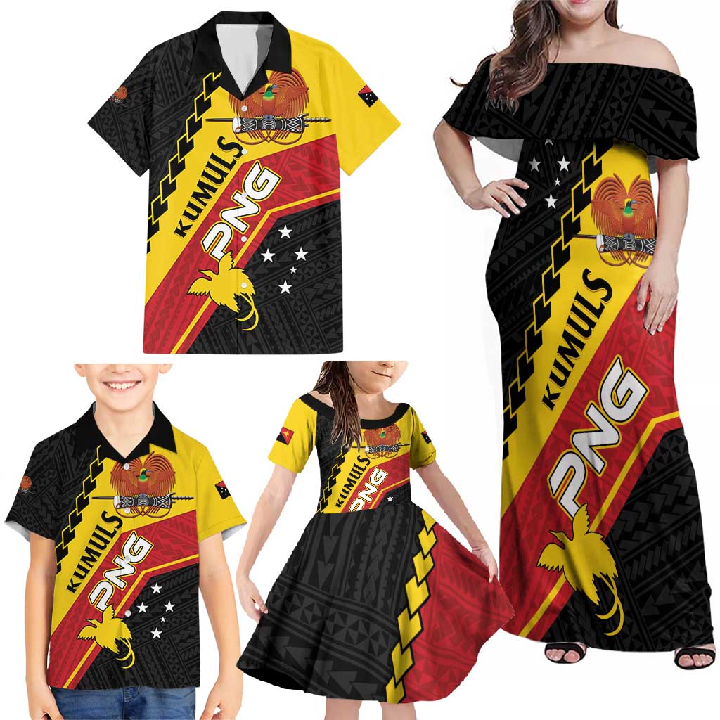 Custom PNG Family Matching Off Shoulder Maxi Dress and Hawaiian Shirt The Kumuls Are On A Roll LT01 - Polynesian Pride