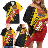 Custom PNG Family Matching Off Shoulder Short Dress and Hawaiian Shirt The Kumuls Are On A Roll LT01 - Polynesian Pride