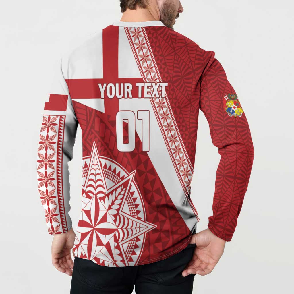 Custom Tonga Rugby Mate Maa Button Sweatshirt Ngatu Pattern
