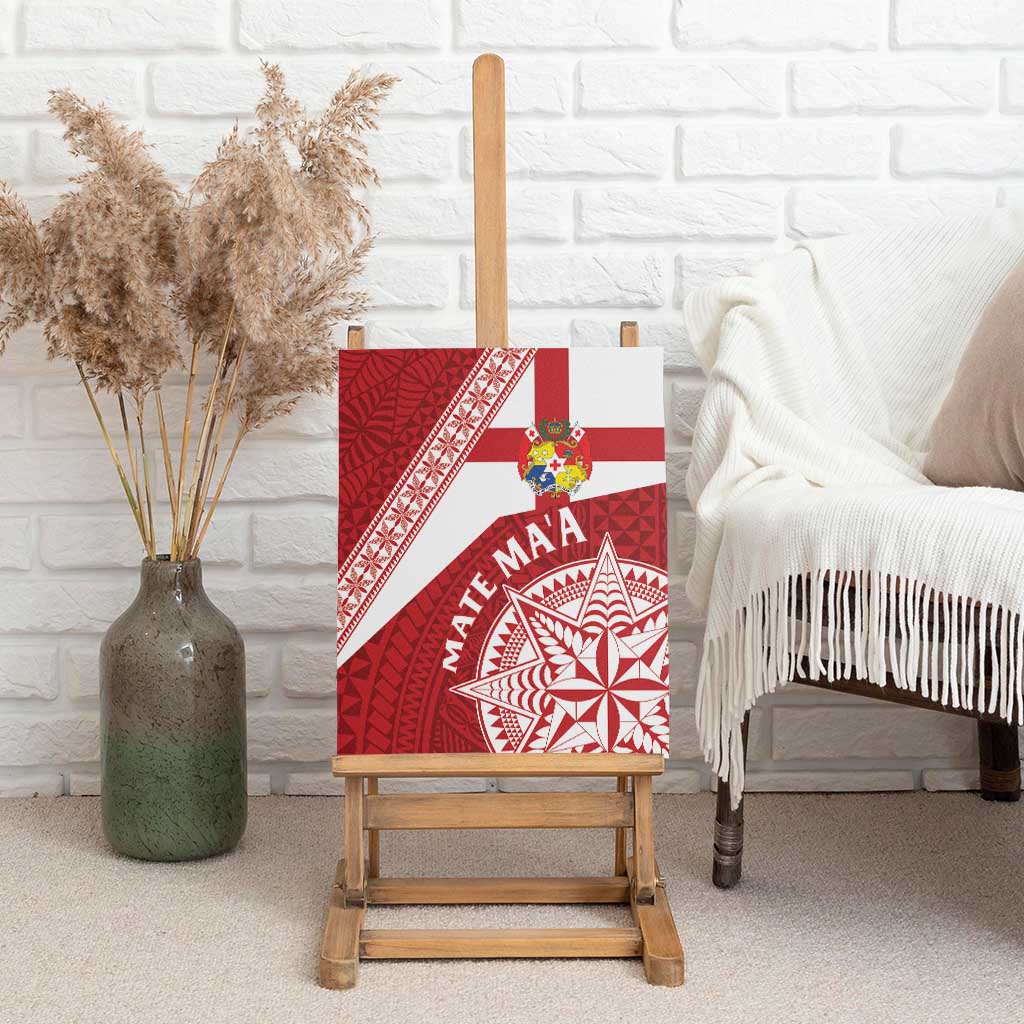 Tonga Rugby Mate Maa Canvas Wall Art Ngatu Pattern