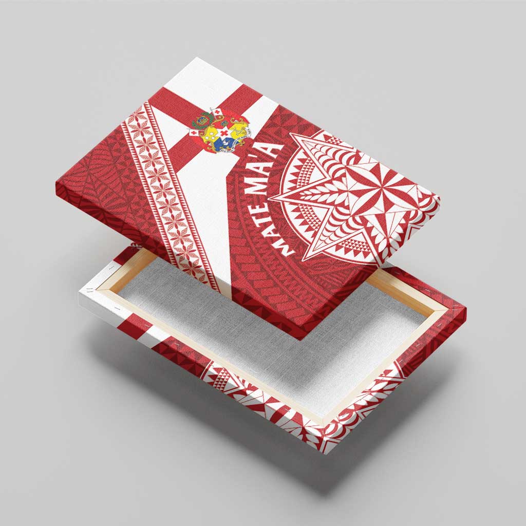 Tonga Rugby Mate Maa Canvas Wall Art Ngatu Pattern