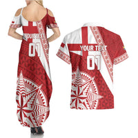 Custom Tonga Rugby Mate Maa Couples Matching Summer Maxi Dress and Hawaiian Shirt Ngatu Pattern