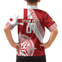 Custom Tonga Rugby Mate Maa Kid Hawaiian Shirt Ngatu Pattern
