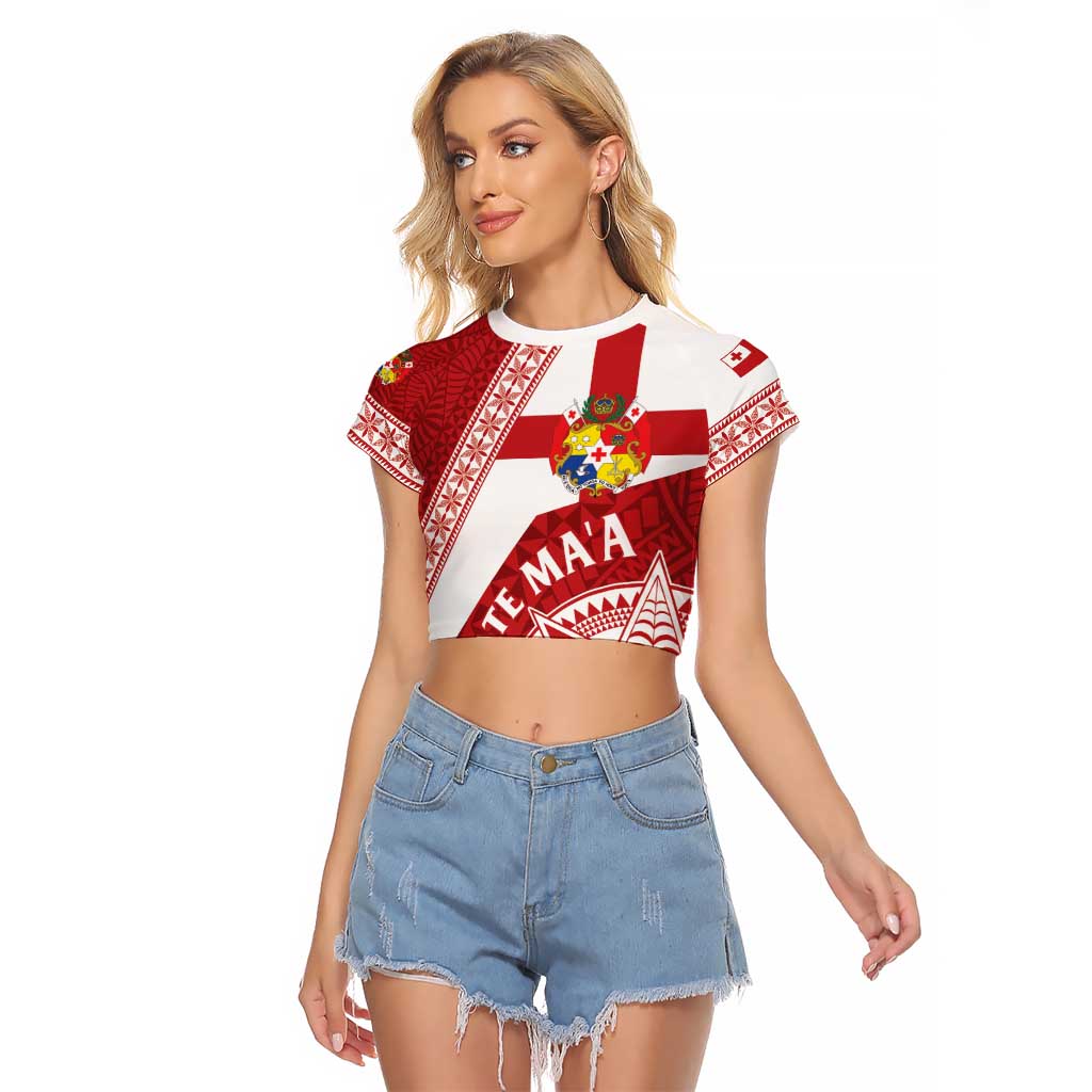 Custom Tonga Rugby Mate Maa Raglan Cropped T Shirt Ngatu Pattern