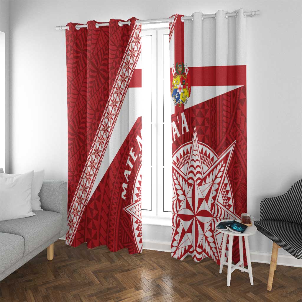 Tonga Rugby Mate Maa Window Curtain Ngatu Pattern