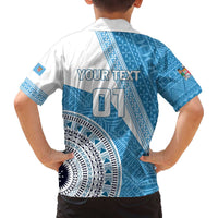 Custom Fiji Rugby Bati Family Matching Off The Shoulder Long Sleeve Dress and Hawaiian Shirt Tapa Pattern LT01 - Polynesian Pride