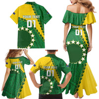 Custom Cook Islands Rugby Kukis Family Matching Mermaid Dress and Hawaiian Shirt Circle Stars LT01 - Polynesian Pride