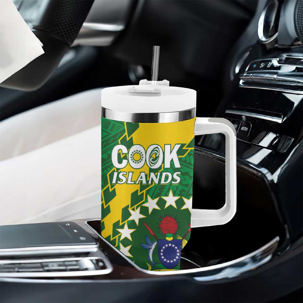 Cook Islands Rugby Kukis Tumbler With Handle Circle Stars