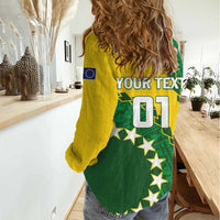 Custom Cook Islands Rugby Kukis Women Casual Shirt Circle Stars LT01 - Polynesian Pride