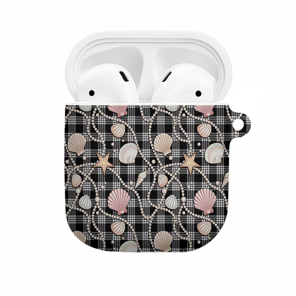 Hawaiian Ocean Seashells AirPods Case Black Palaka Pattern LT01 Black - Polynesian Pride