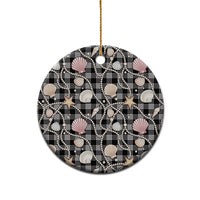Hawaiian Ocean Seashells Ceramic Ornament Black Palaka Pattern LT01 - Polynesian Pride