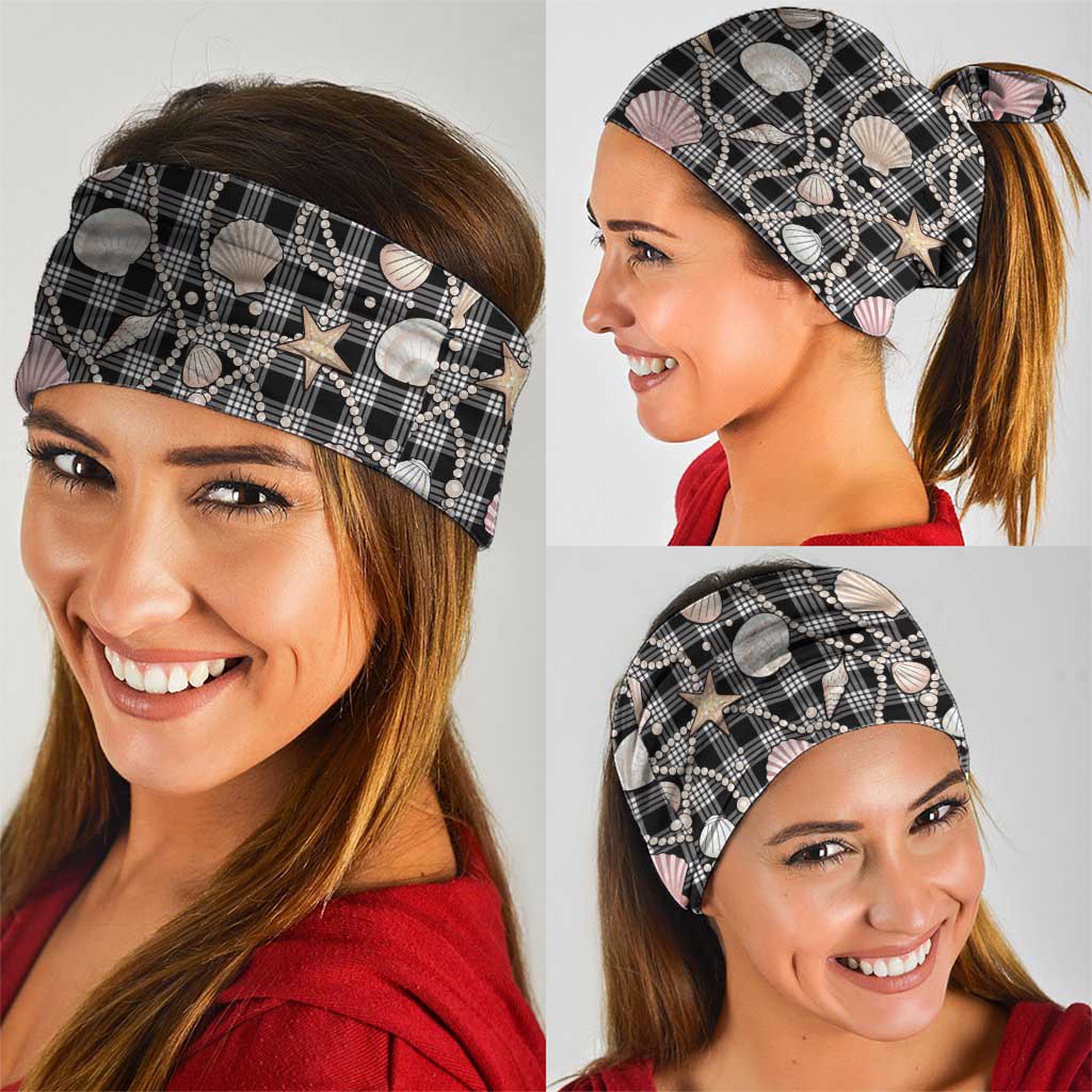 Hawaiian Ocean Seashells Neck Gaiter Black Palaka Pattern