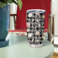 Hawaiian Ocean Seashells Tumbler Cup Black Palaka Pattern