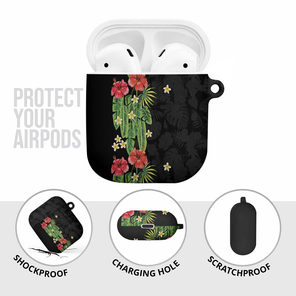 Hawaiian Hibiscus Plumeria AirPods Case Tropical Leaves