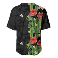 Hawaiian Hibiscus Plumeria Baseball Jersey Tropical Leaves