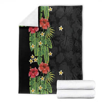 Hawaiian Hibiscus Plumeria Blanket Tropical Leaves