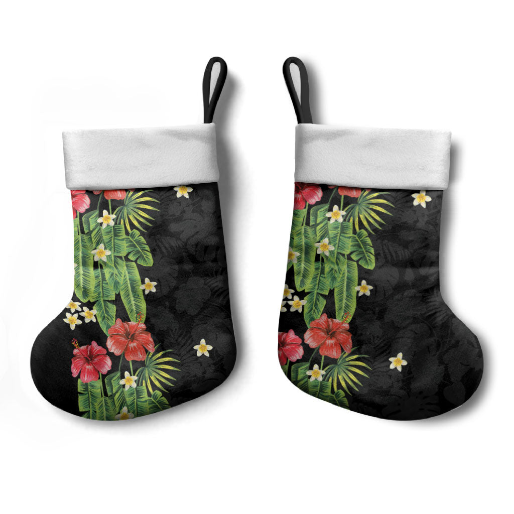 Hawaiian Hibiscus Plumeria Christmas Stocking Tropical Leaves LT01 - Polynesian Pride
