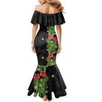 Hawaiian Hibiscus Plumeria Family Matching Mermaid Dress and Hawaiian Shirt Tropical Leaves LT01 - Polynesian Pride