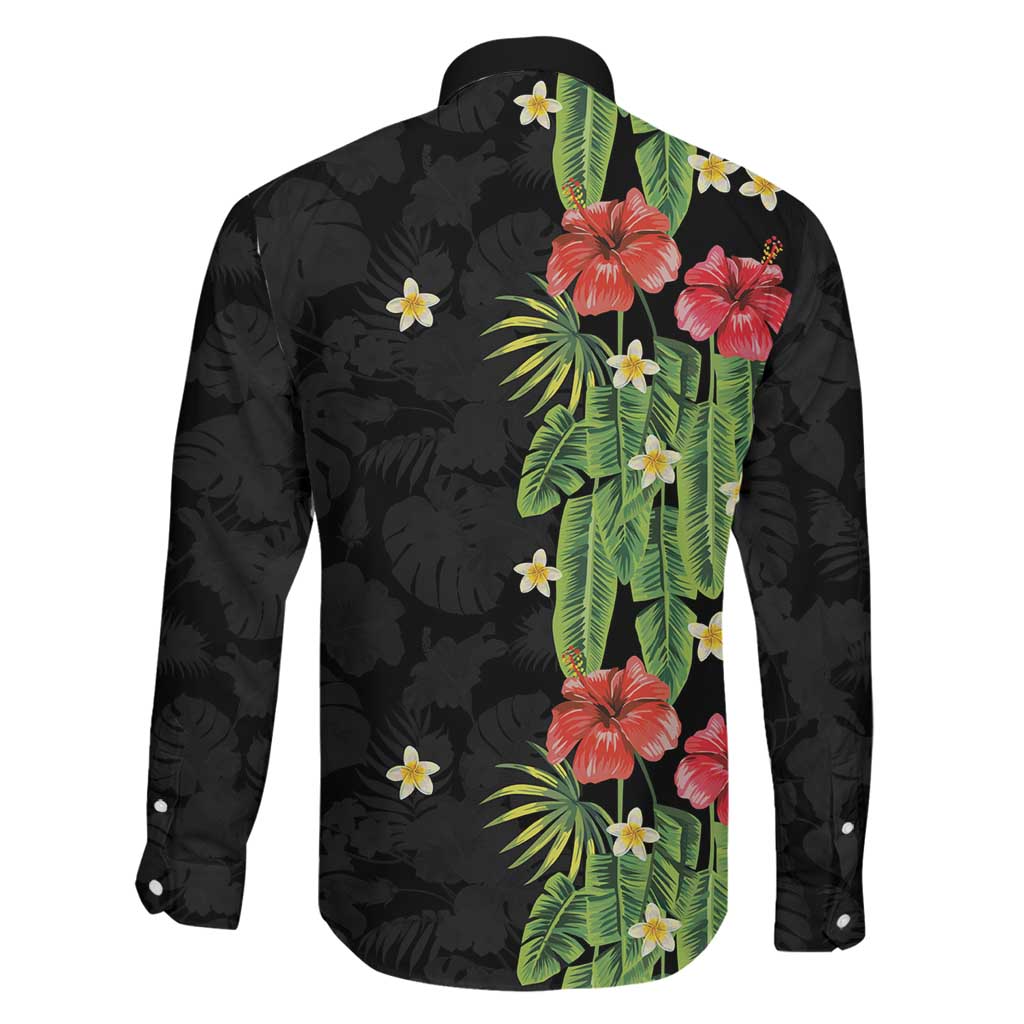 Hawaiian Hibiscus Plumeria Family Matching Short Sleeve Bodycon Dress and Hawaiian Shirt Tropical Leaves LT01 - Polynesian Pride
