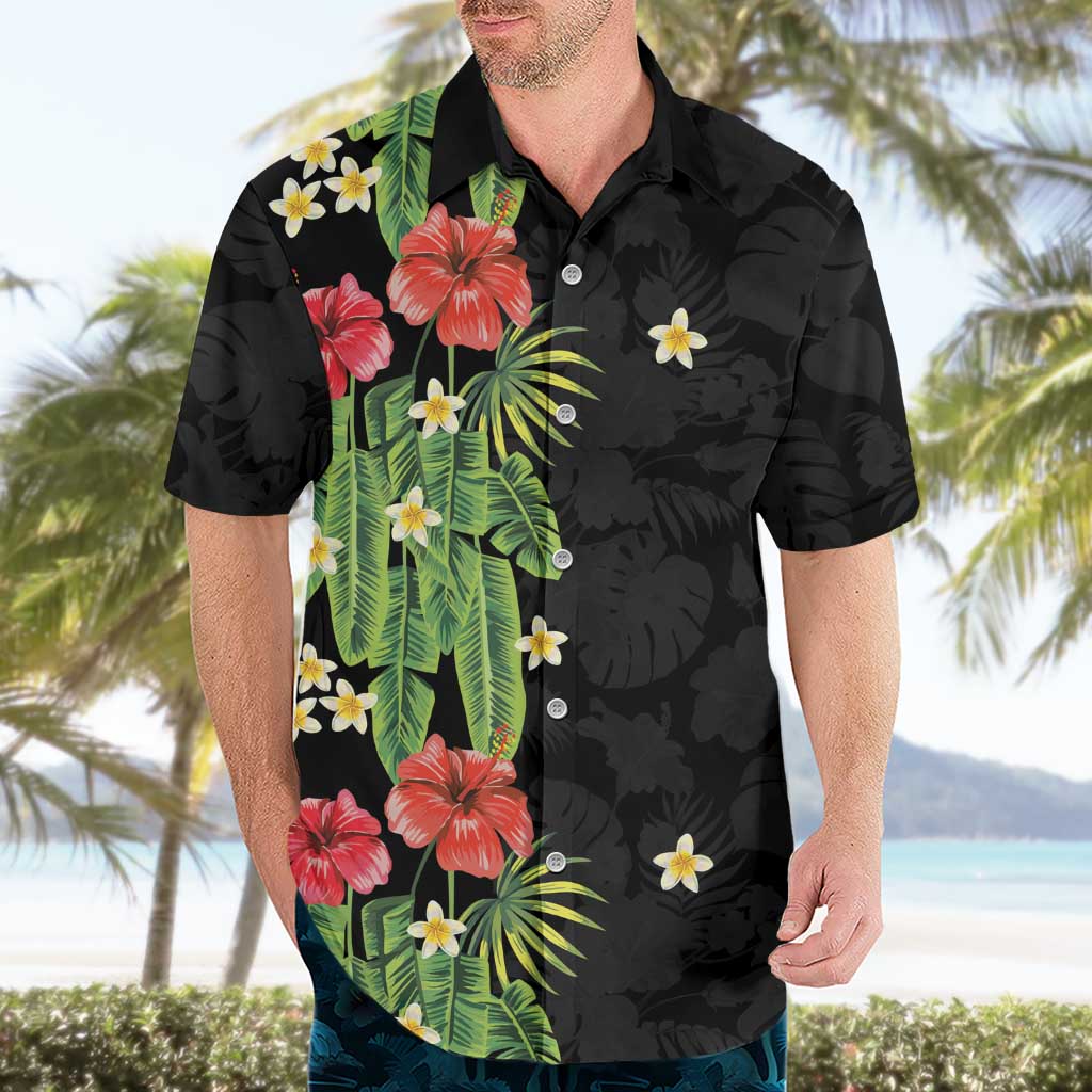 Hawaiian Hibiscus Plumeria Hawaiian Shirt Tropical Leaves
