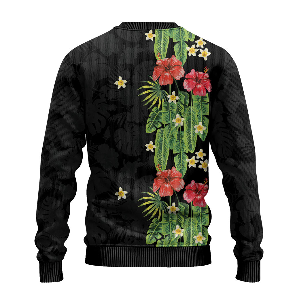 Hawaiian Hibiscus Plumeria Ugly Christmas Sweater Tropical Leaves LT01 - Polynesian Pride