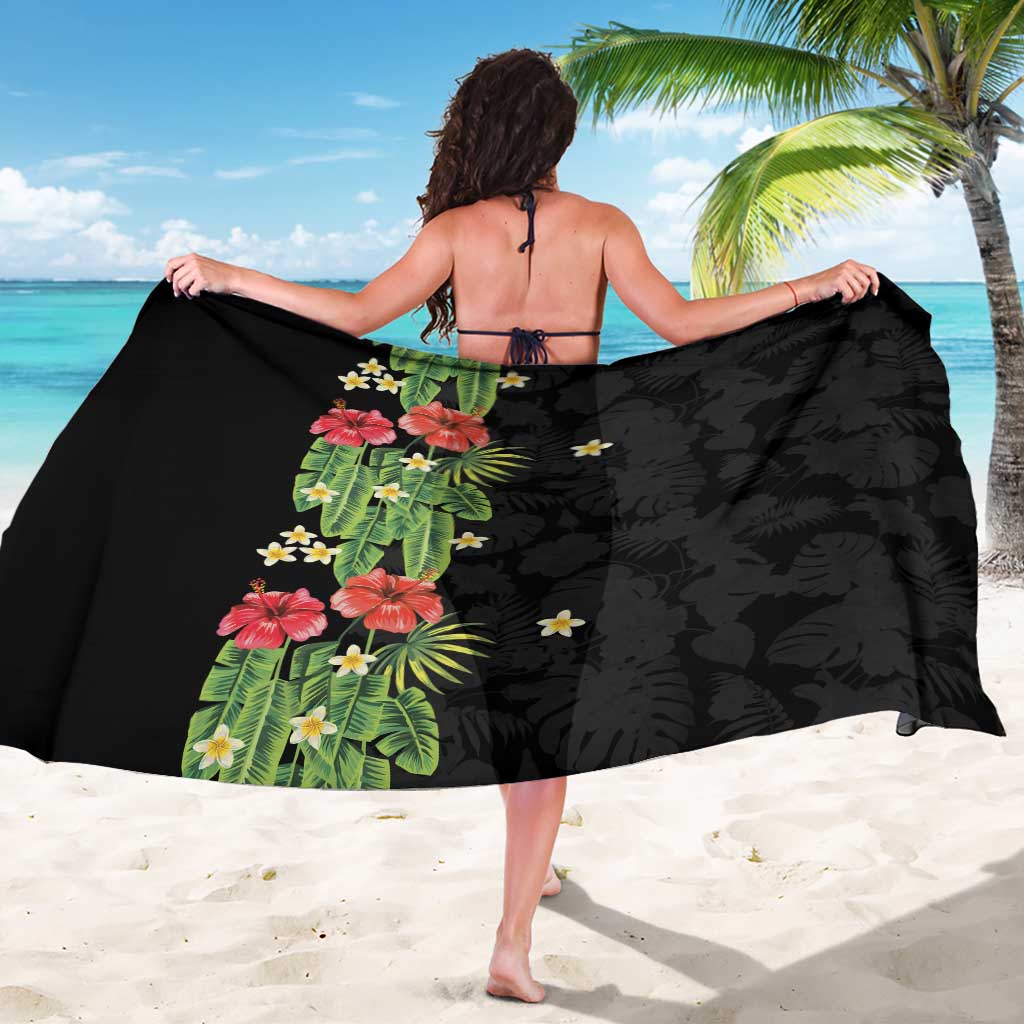 Hawaiian Hibiscus Plumeria Sarong Tropical Leaves