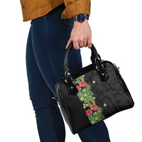 Hawaiian Hibiscus Plumeria Shoulder Handbag Tropical Leaves