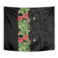 Hawaiian Hibiscus Plumeria Tapestry Tropical Leaves