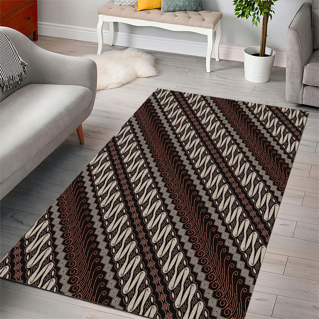 Yogyakarta Parang Batik Motifs Area Rug Indonesian Traditional Pattern