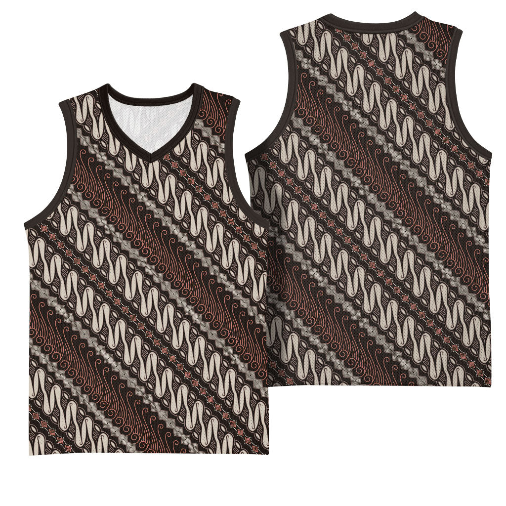 Yogyakarta Parang Batik Motifs Basketball Jersey Indonesian Traditional Pattern