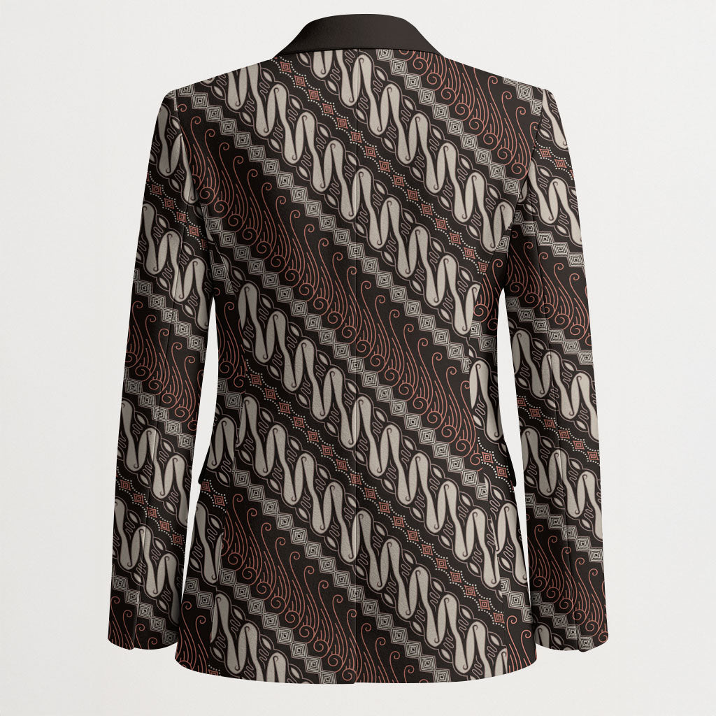 Yogyakarta Parang Batik Motifs Blazer Indonesian Traditional Pattern