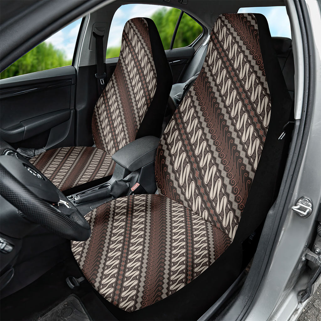 Yogyakarta Parang Batik Motifs Car Seat Cover Indonesian Traditional Pattern