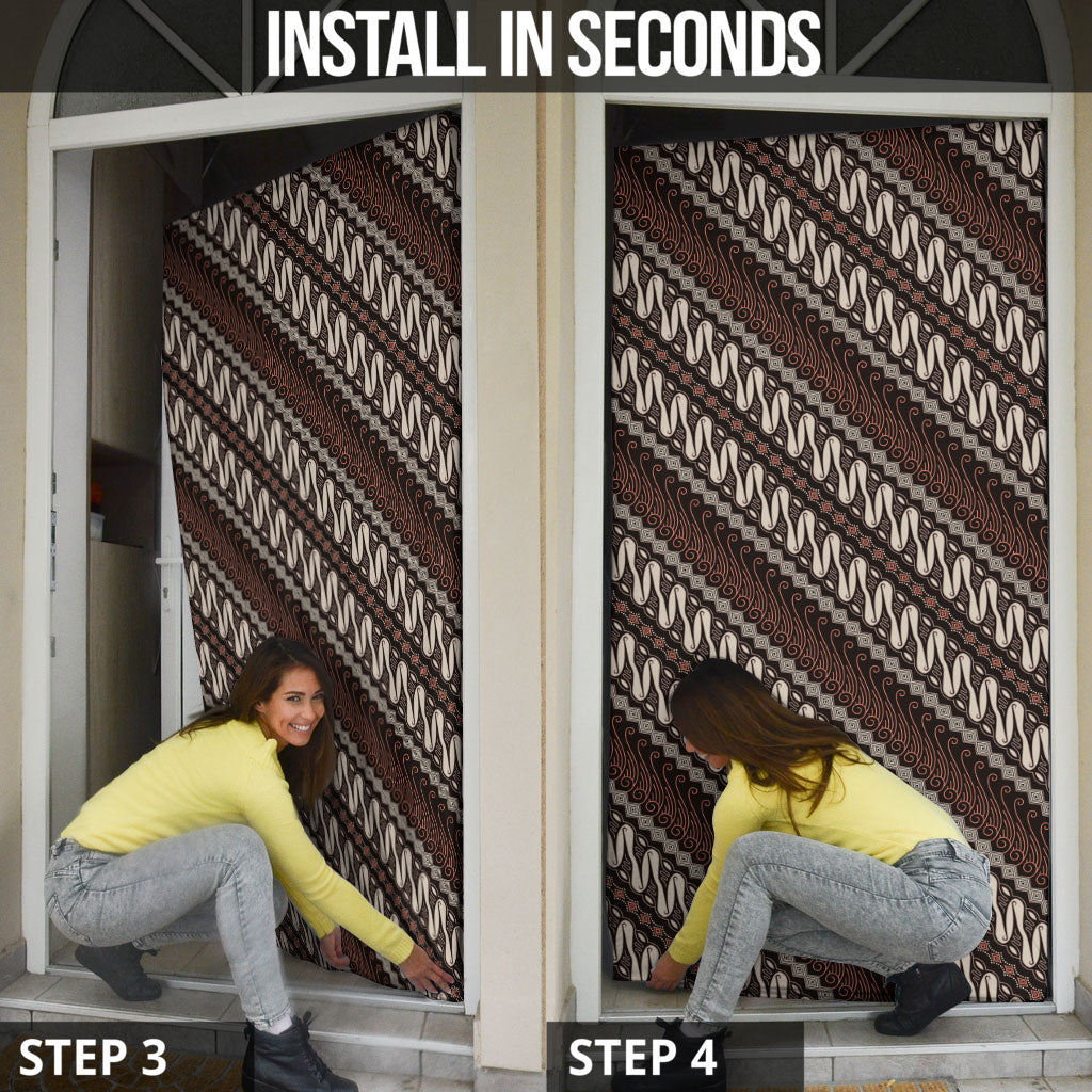 Yogyakarta Parang Batik Motifs Door Cover Indonesian Traditional Pattern