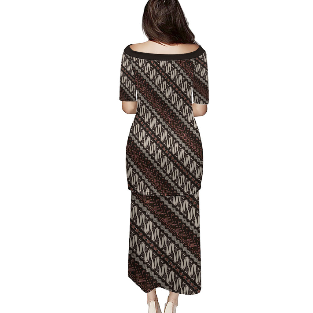 Yogyakarta Parang Batik Motifs Family Matching Puletasi and Hawaiian Shirt Indonesian Traditional Pattern