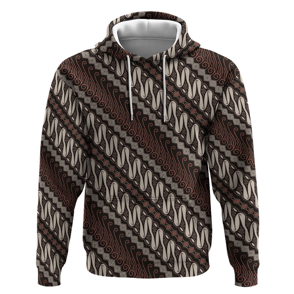 Yogyakarta Parang Batik Motifs Hoodie Indonesian Traditional Pattern