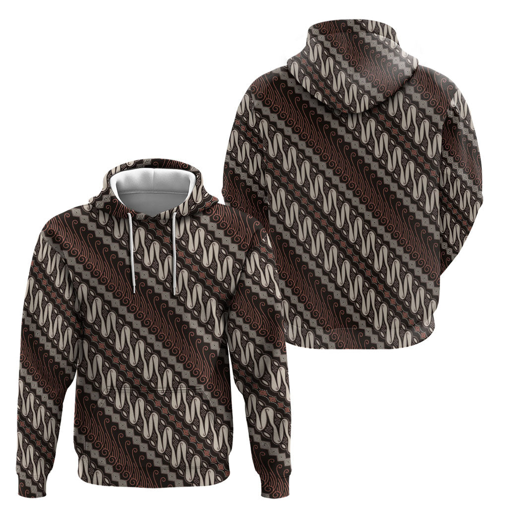 Yogyakarta Parang Batik Motifs Hoodie Indonesian Traditional Pattern