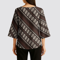 Yogyakarta Parang Batik Motifs Kimono Sleeve Blouse Indonesian Traditional Pattern