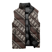 Yogyakarta Parang Batik Motifs Sleeveless Puffer Jacket Indonesian Traditional Pattern