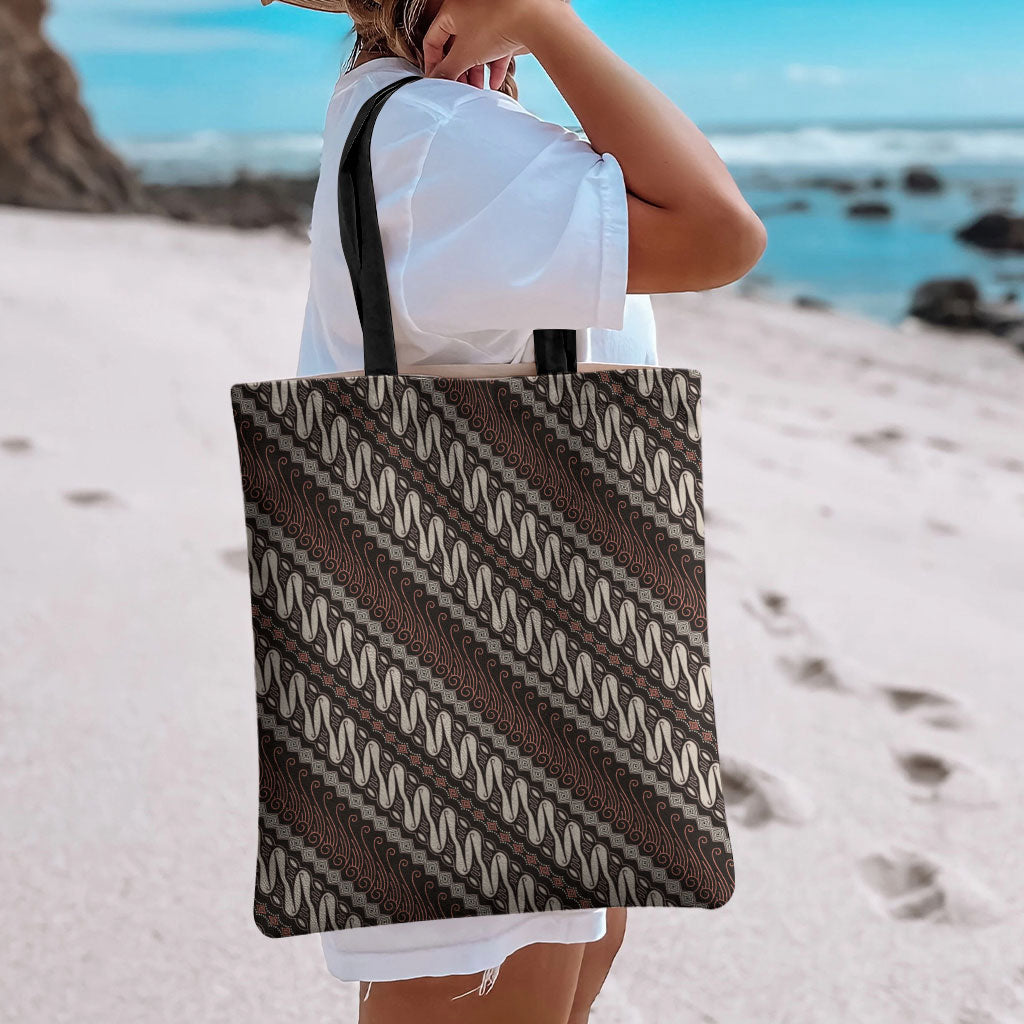 Yogyakarta Parang Batik Motifs Tote Bag Indonesian Traditional Pattern