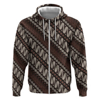 Yogyakarta Parang Batik Motifs Zip Hoodie Indonesian Traditional Pattern