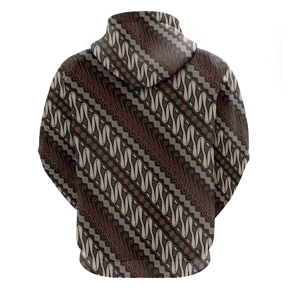 Yogyakarta Parang Batik Motifs Zip Hoodie Indonesian Traditional Pattern