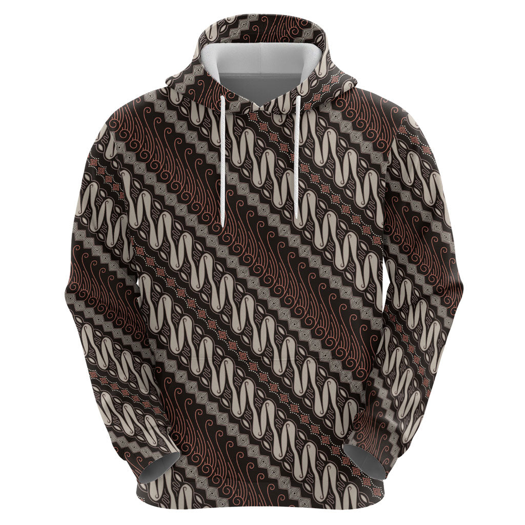 Yogyakarta Parang Batik Motifs Zip Hoodie Indonesian Traditional Pattern