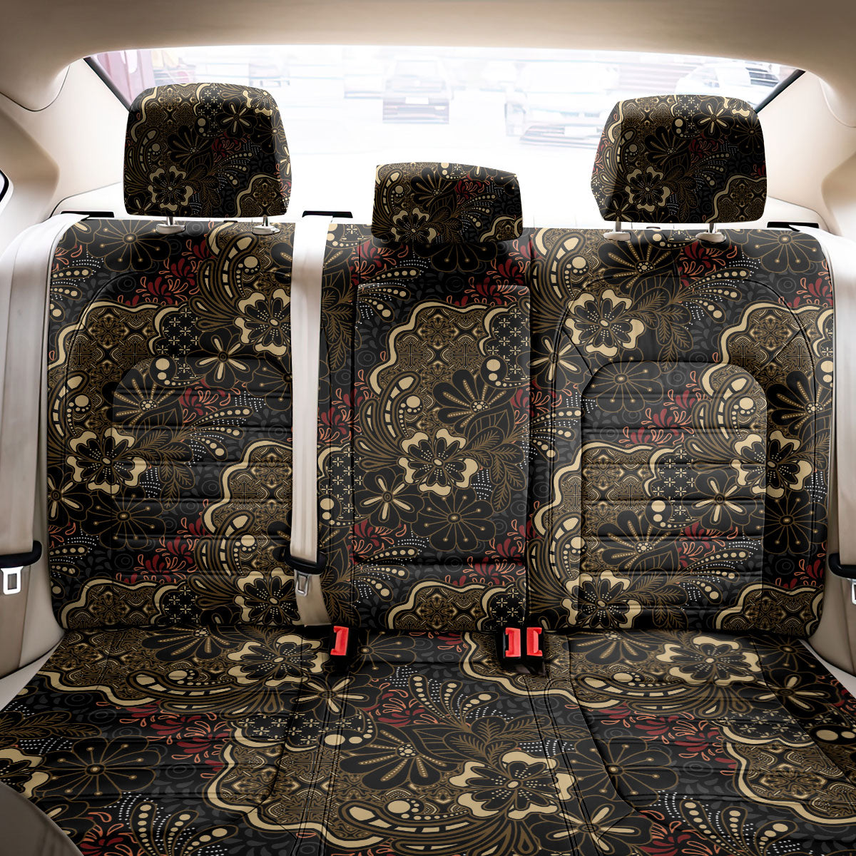 Batik Sekar Jagad Back Car Seat Cover Indonesian Traditional Pattern