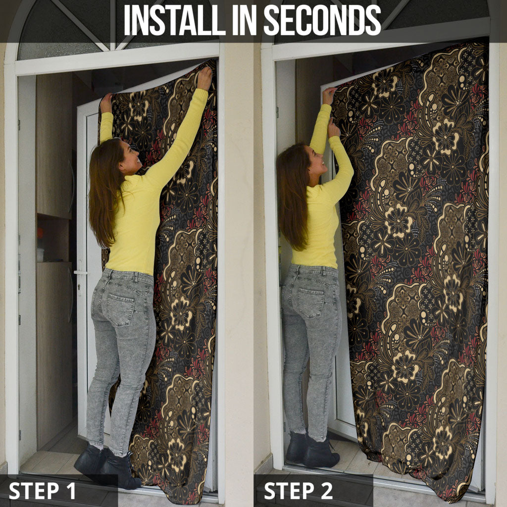 Batik Sekar Jagad Door Cover Indonesian Traditional Pattern