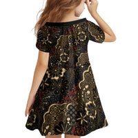 Batik Sekar Jagad Family Matching Short Sleeve Bodycon Dress and Hawaiian Shirt Indonesian Traditional Pattern