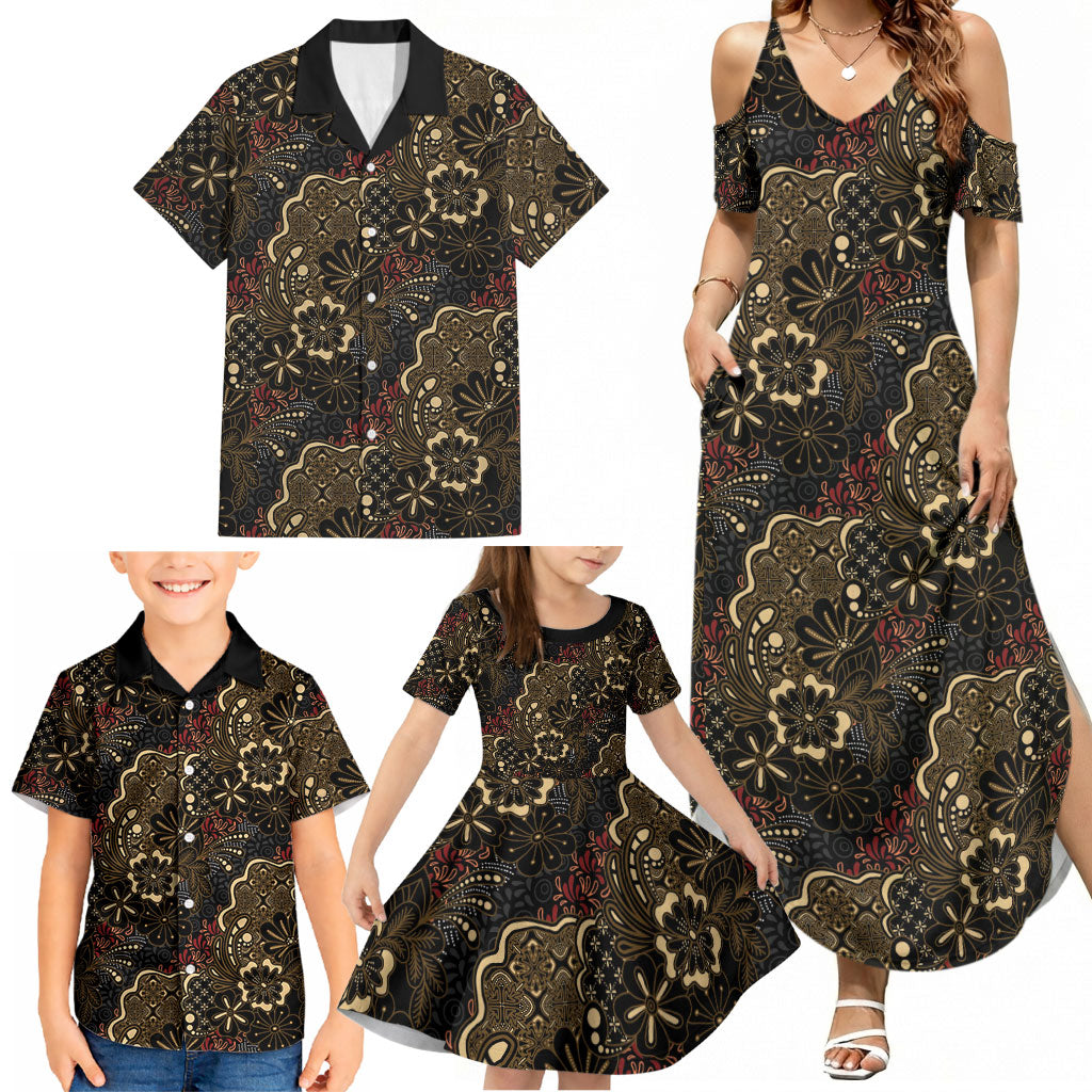 Batik Sekar Jagad Family Matching Summer Maxi Dress and Hawaiian Shirt Indonesian Traditional Pattern LT01 - Polynesian Pride