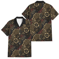 Batik Sekar Jagad Family Matching Summer Maxi Dress and Hawaiian Shirt Indonesian Traditional Pattern LT01 Dad's Shirt - Short Sleeve Black - Polynesian Pride