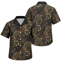 Batik Sekar Jagad Family Matching Summer Maxi Dress and Hawaiian Shirt Indonesian Traditional Pattern LT01 Son's Shirt Black - Polynesian Pride