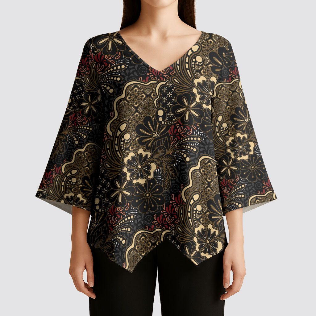 Batik Sekar Jagad Kimono Sleeve Blouse Indonesian Traditional Pattern